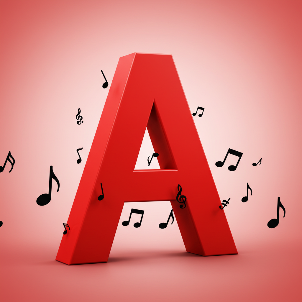 Black music notes 2 — letter A