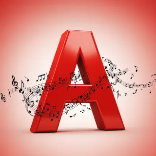 Black music notes 2 — letter A (variant 2)