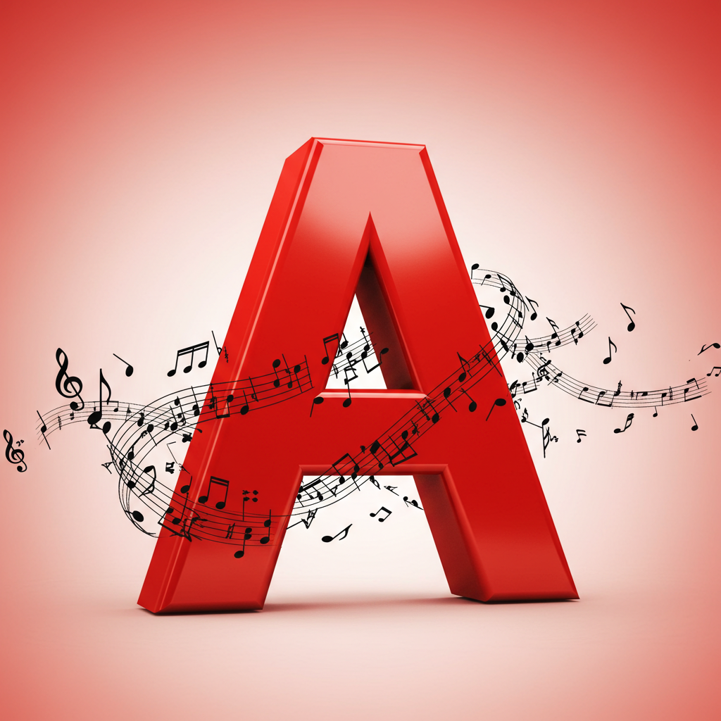 Black music notes 2 — letter A (variant 2)