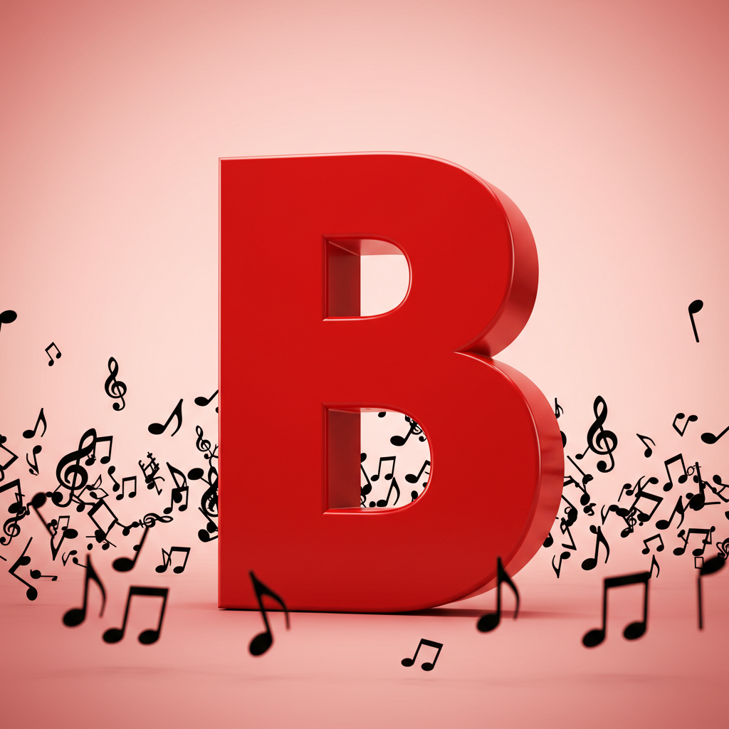 Black music notes 2 — letter B