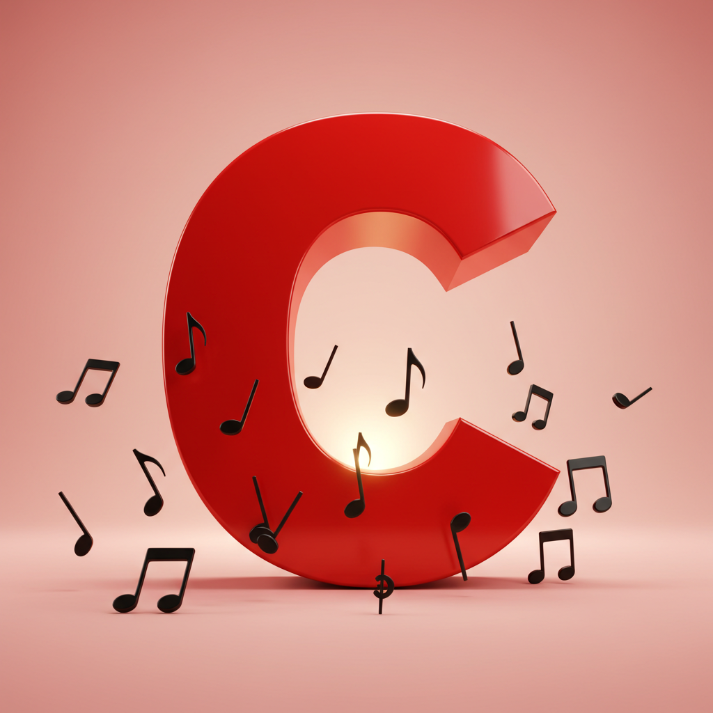 Black music notes 2 — letter C