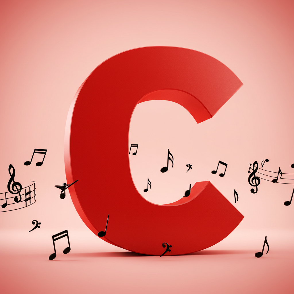 Black music notes 2 — letter C (variant 2)