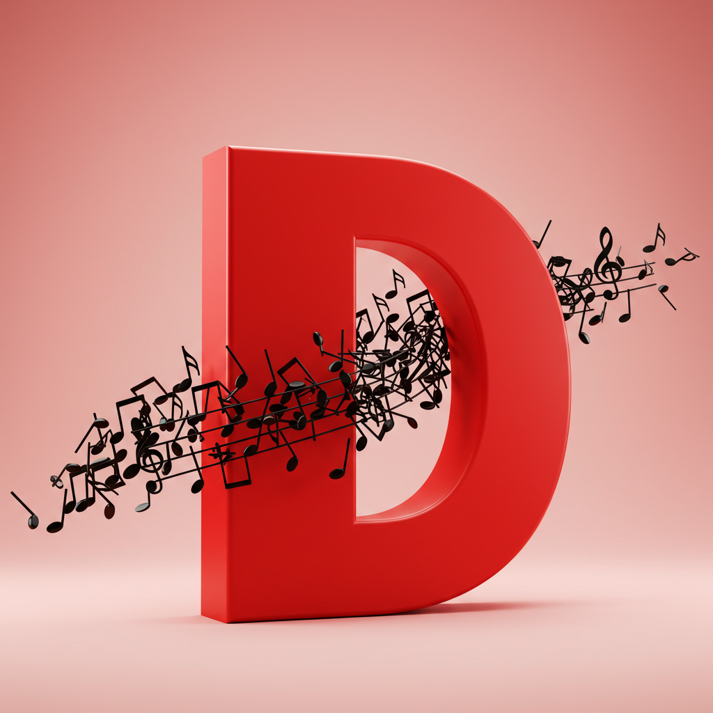 Black music notes 2 — letter D