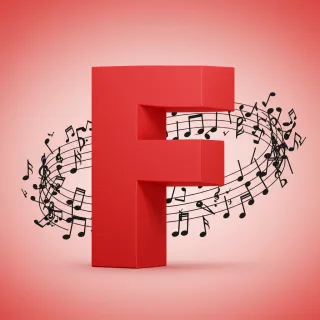 Black music notes 2 — letter F