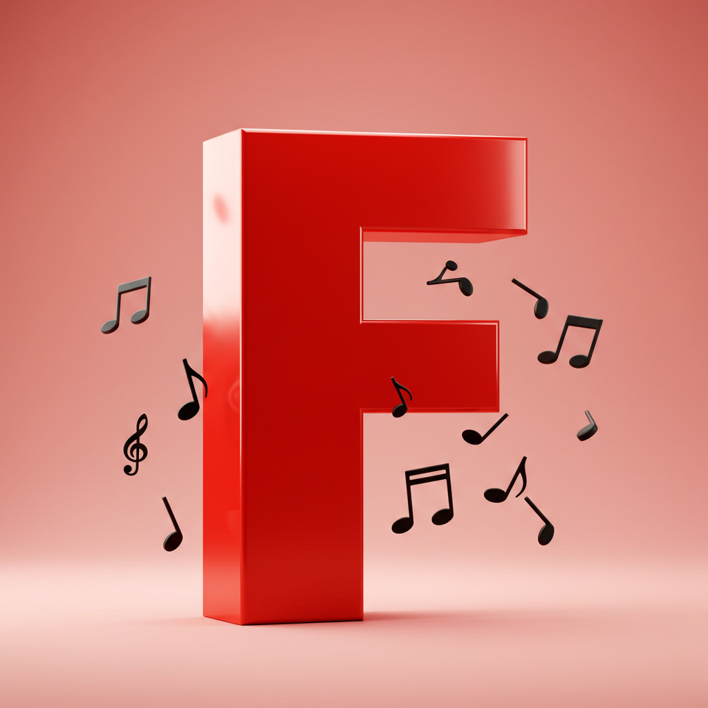Black music notes 2 — letter F (variant 2)