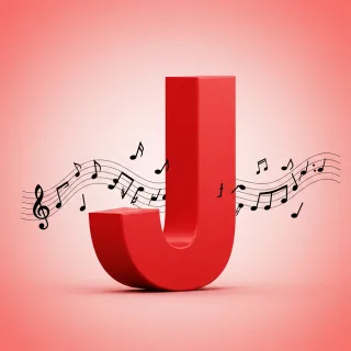 Black music notes 2 — letter J
