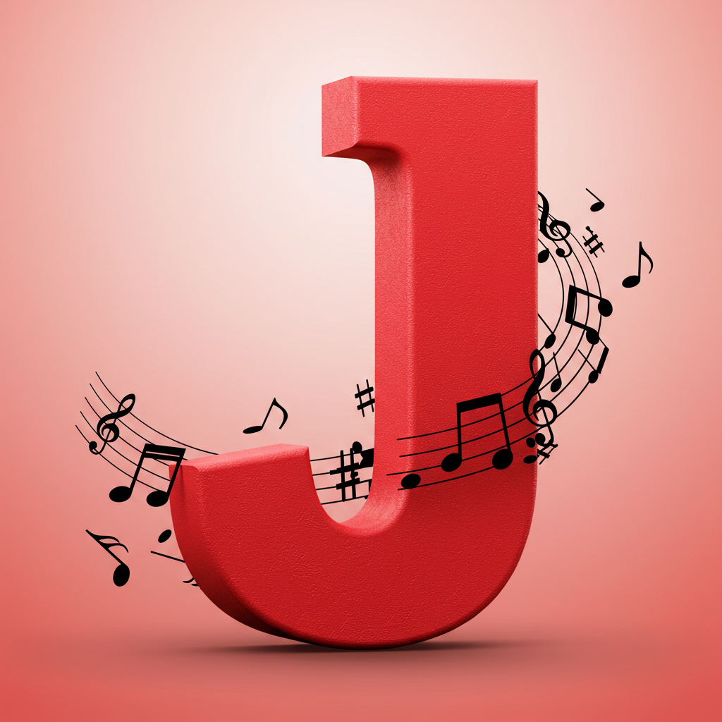 Black music notes 2 — letter J (variant 2)