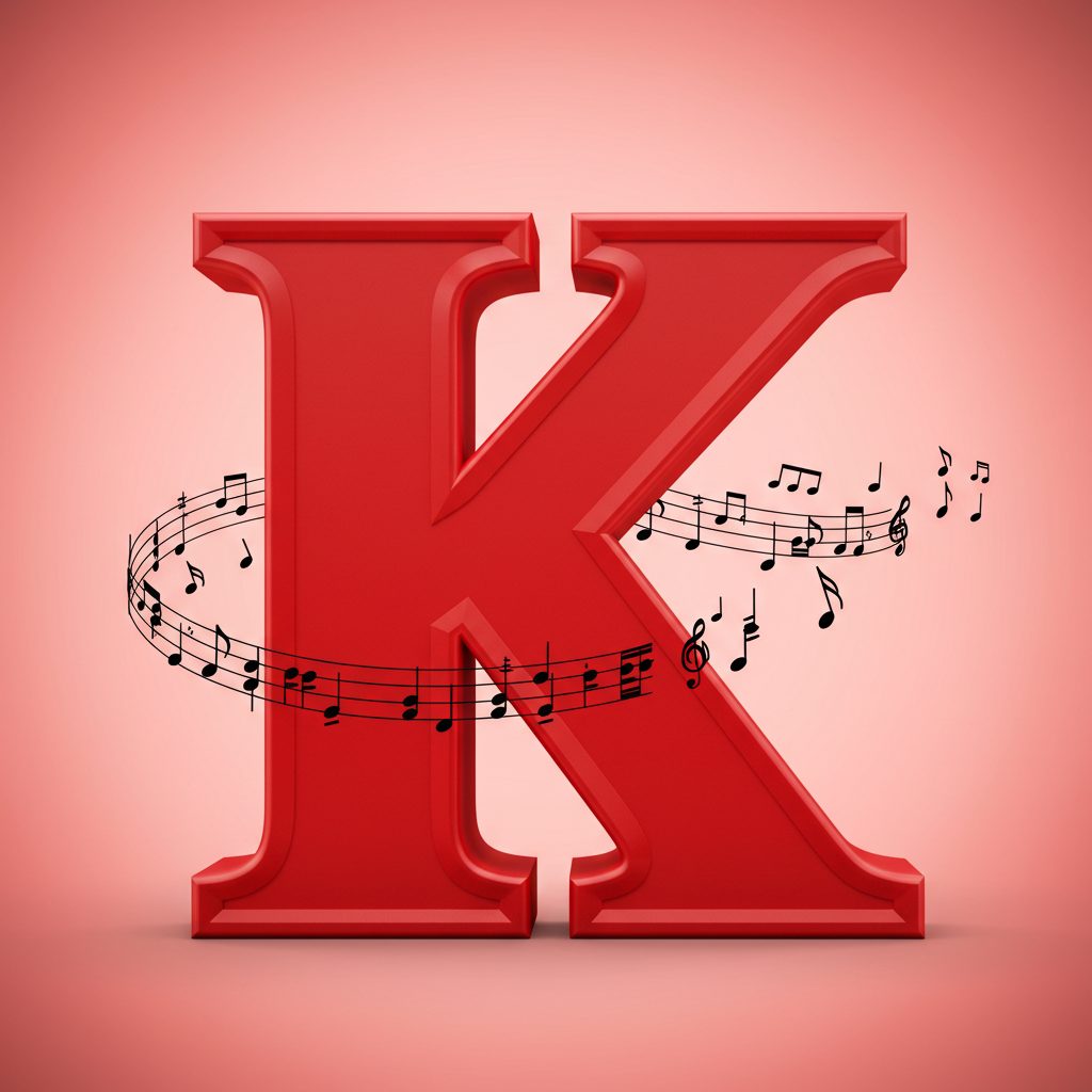 Black music notes 2 — letter K (variant 2)