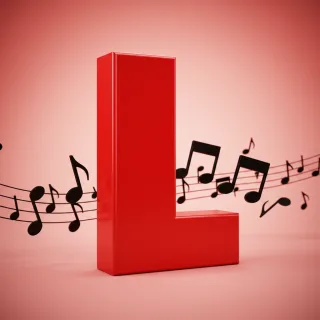 Black music notes 2 — letter L