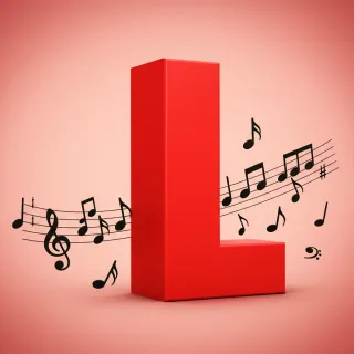 Black music notes 2 — letter L (variant 2)