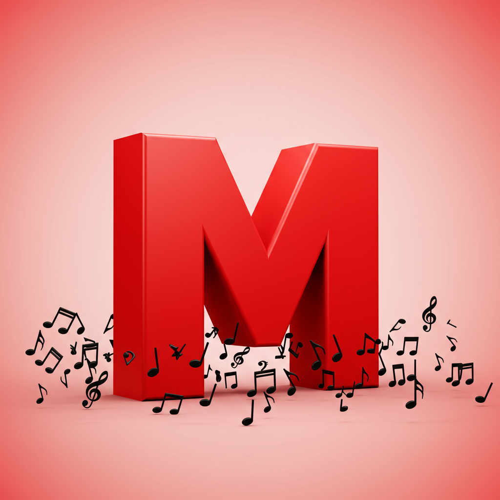 Black music notes 2 — letter M