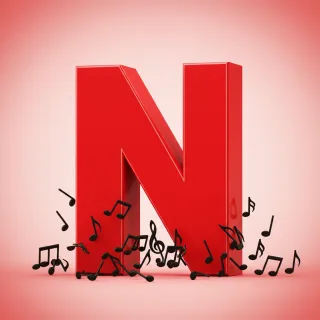 Black music notes 2 — letter N