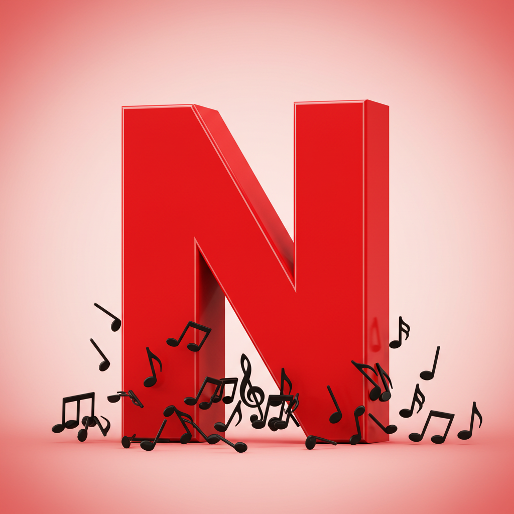 Black music notes 2 — letter N