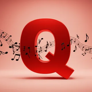 Black music notes 2 — letter Q (variant 2)