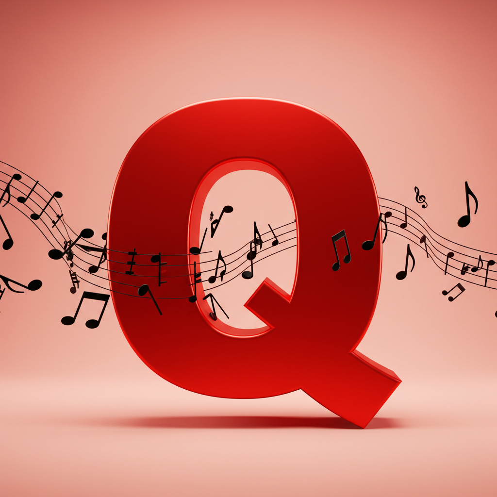 Black music notes 2 — letter Q (variant 2)