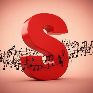 Black music notes 2 — letter S (variant 2)