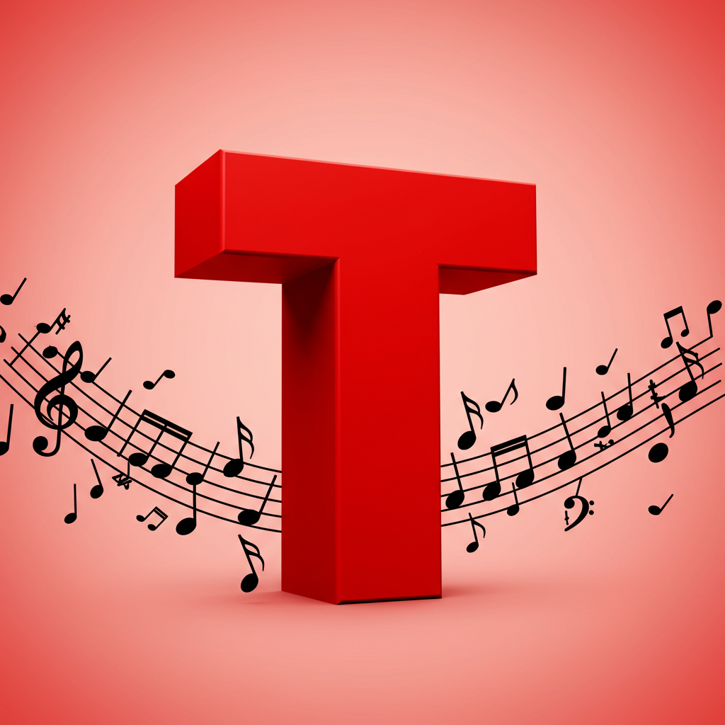 Black music notes 2 — letter T