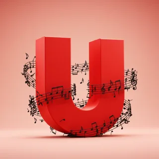 Black music notes 2 — letter U