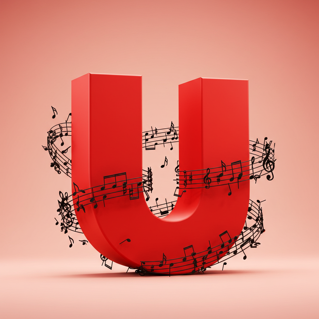 Black music notes 2 — letter U