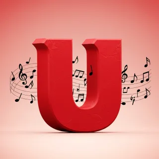 Black music notes 2 — letter U (variant 2)
