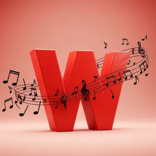 Black music notes 2 — letter W
