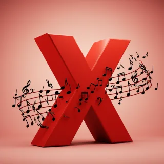 Black music notes 2 — letter X