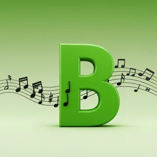 Black music notes — letter B