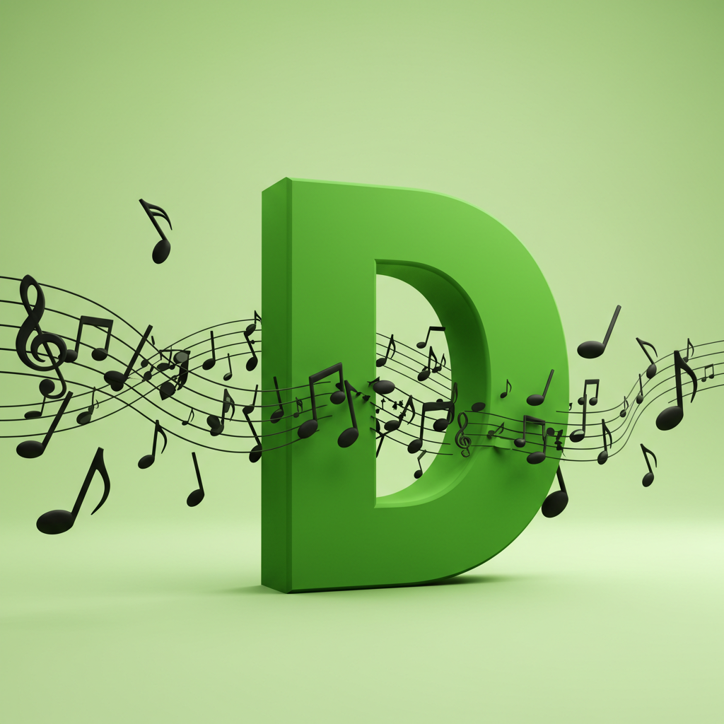 Black music notes — letter D (variant 2)