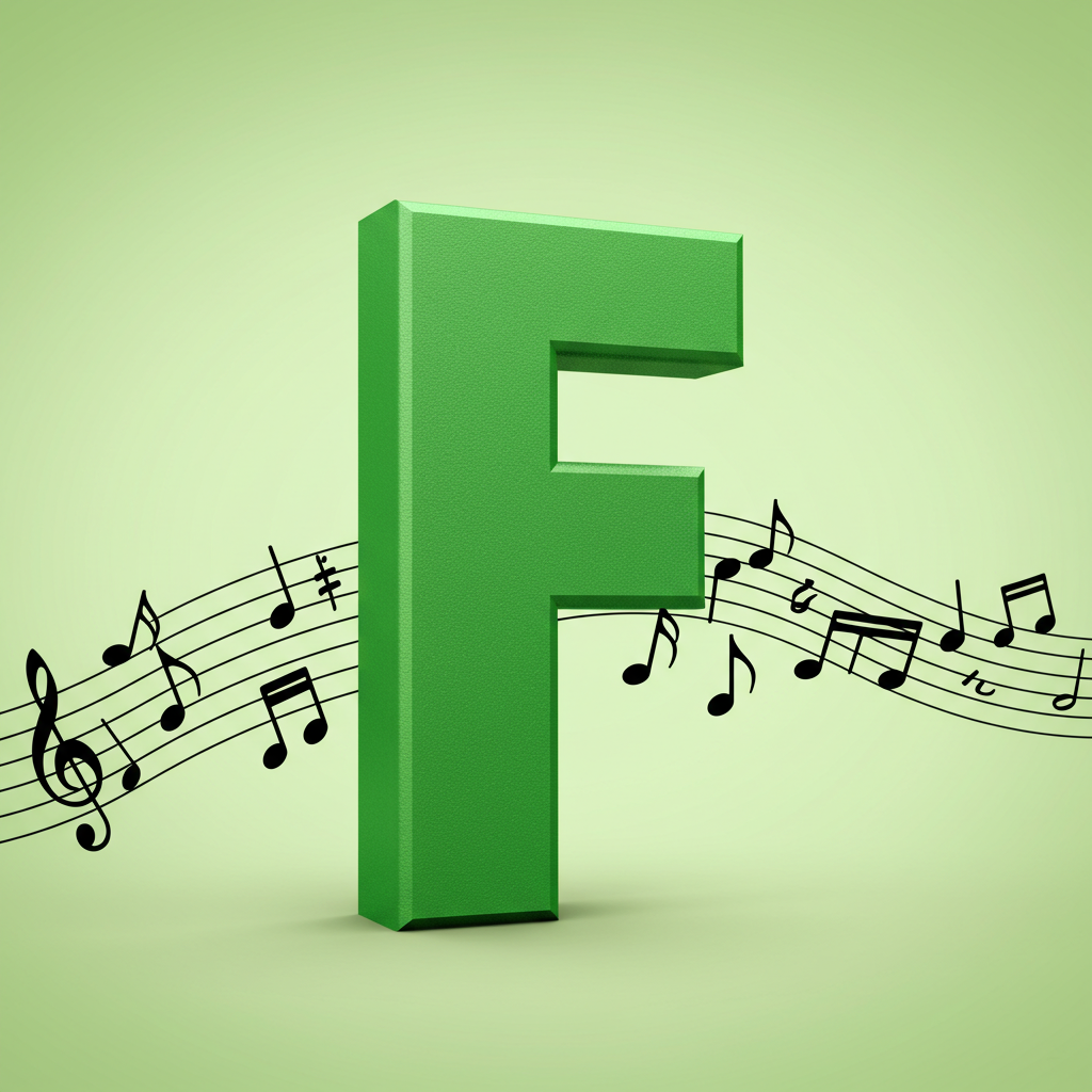 Black music notes — letter F (variant 2)