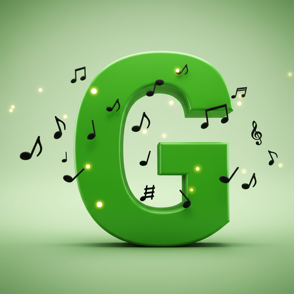 Black music notes — letter G (variant 2)