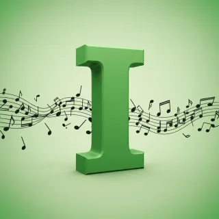 Black music notes — letter I