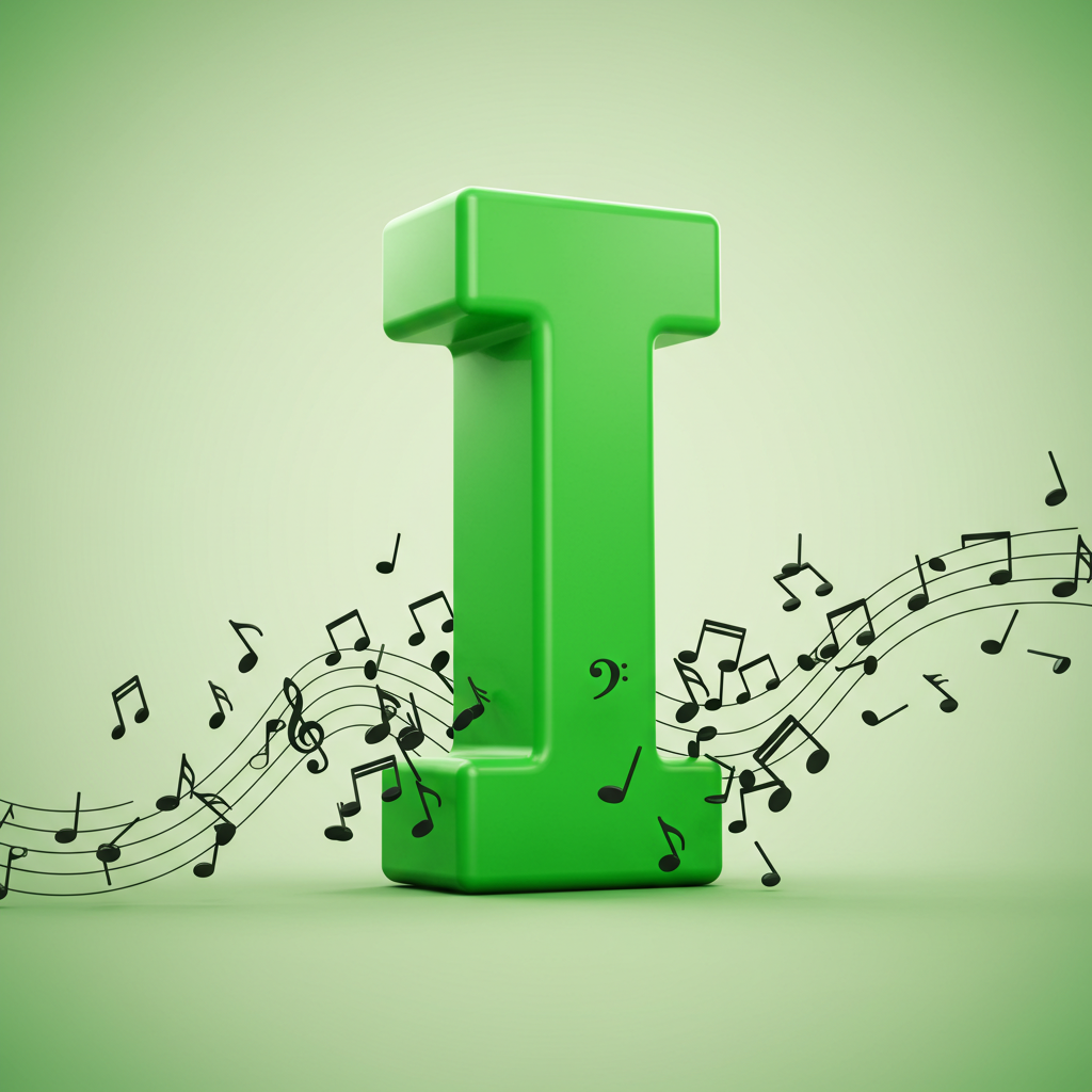 Black music notes — letter I (variant 2)