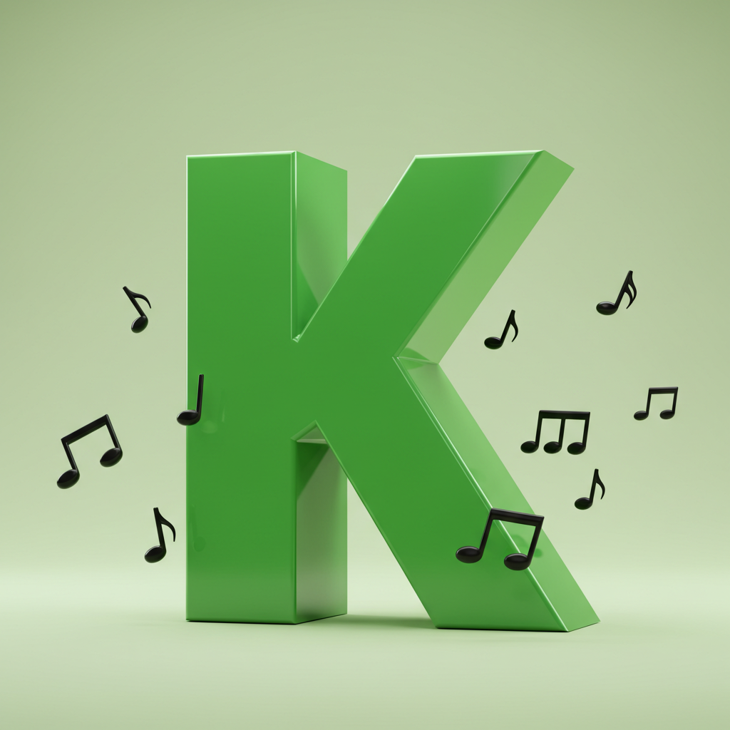 Black music notes — letter K
