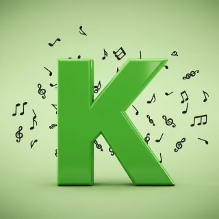 Black music notes — letter K (variant 2)