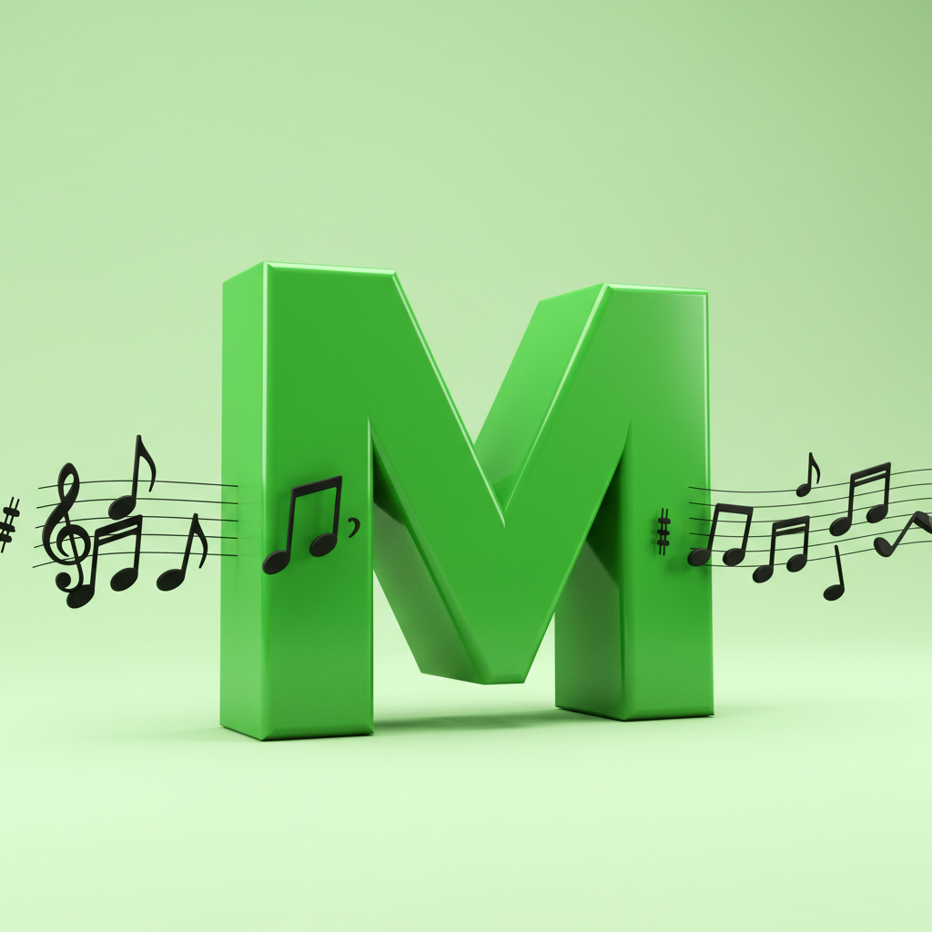 Black music notes — letter M