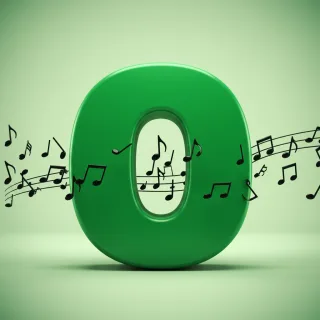 Black music notes — letter O