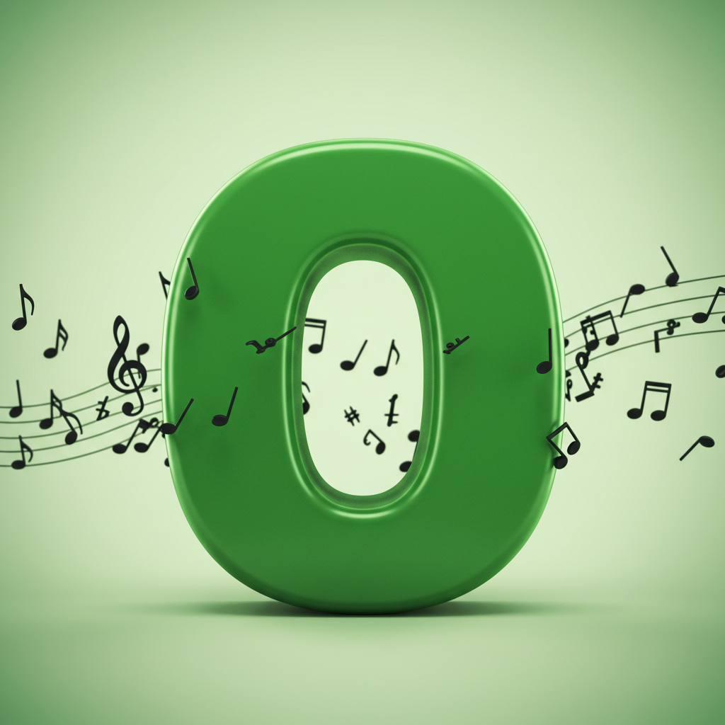 Black music notes — letter O (variant 2)