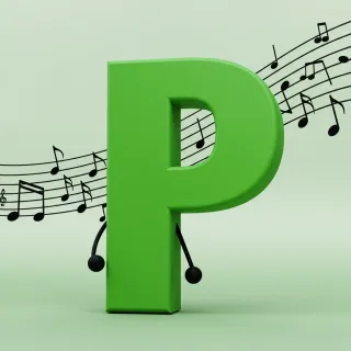 Black music notes — letter P
