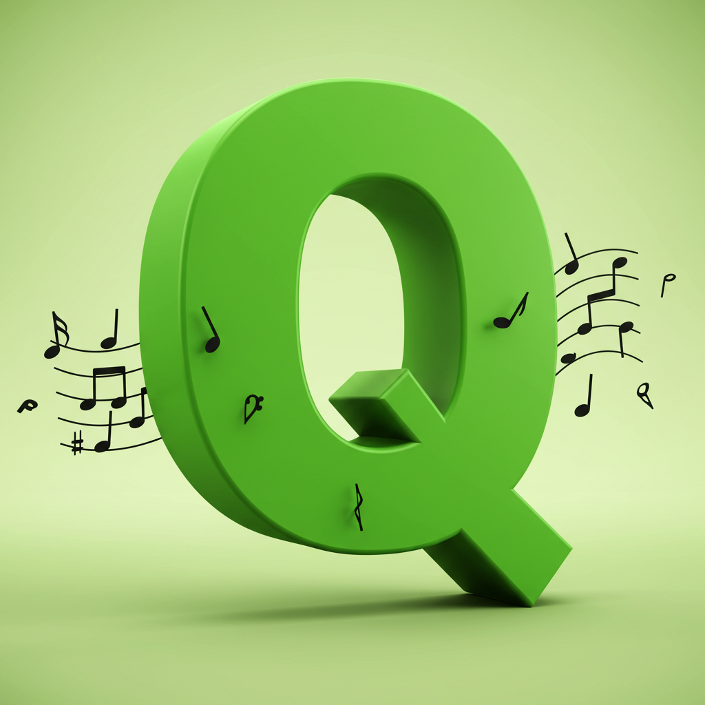 Black music notes — letter Q (variant 2)