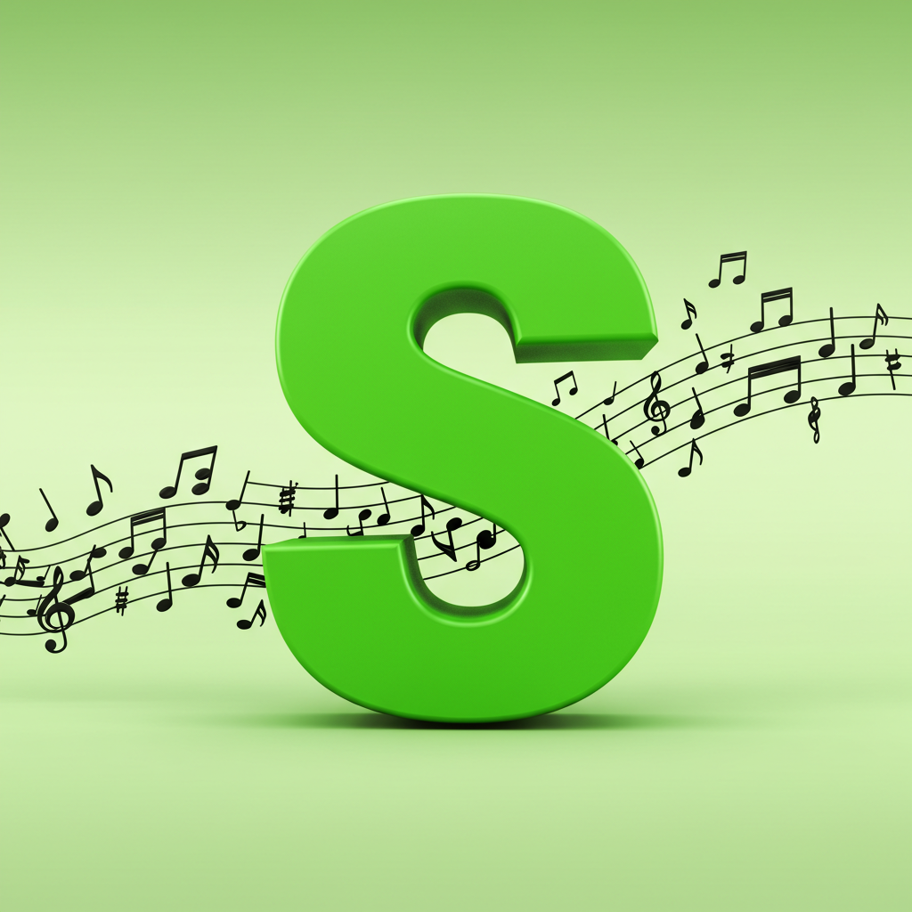 Black music notes — letter S