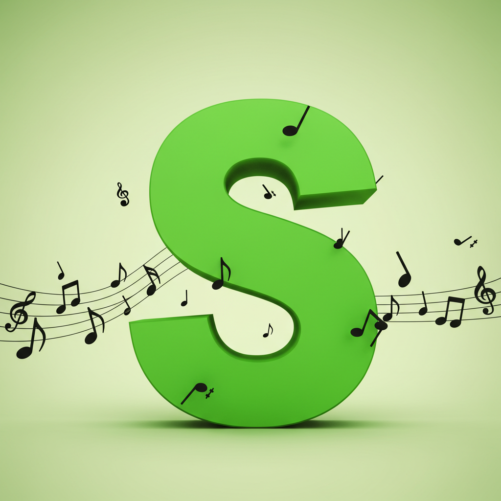 Black music notes — letter S (variant 2)