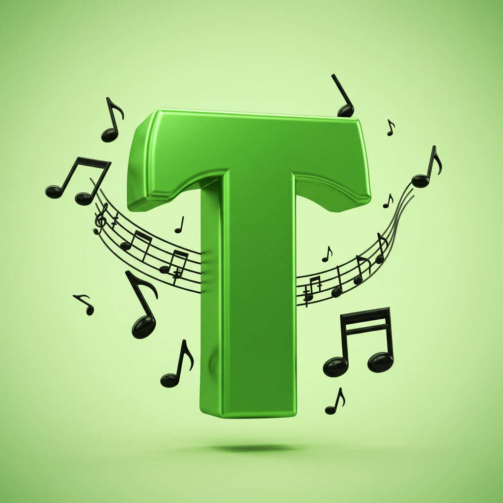 Black music notes — letter T