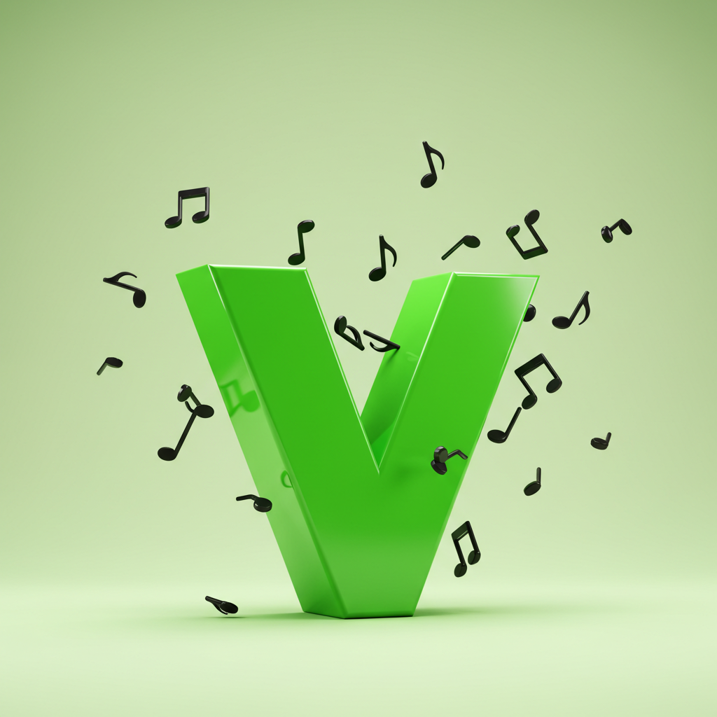 Black music notes — letter V