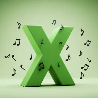 Black music notes — letter X