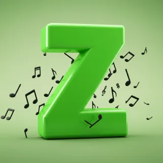 Black music notes — letter Z (variant 2)