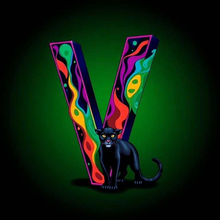 Black panthers — letter V