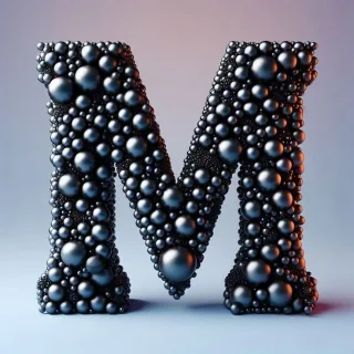 Black pearls — letter M