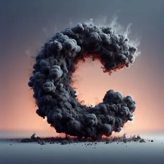 Black smoke — letter C