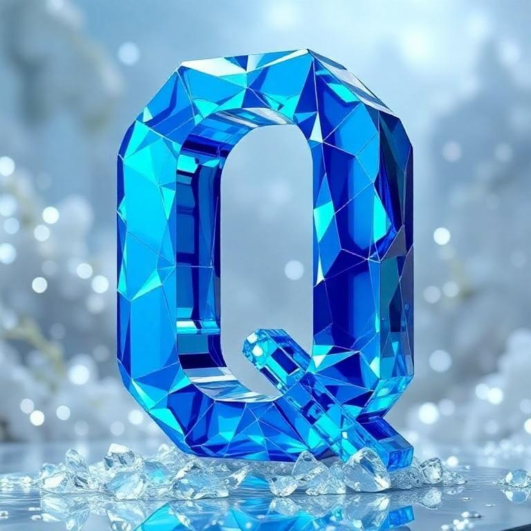 Blue crystal 2 — letter Q