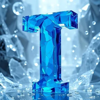 Blue crystal 2 — letter T